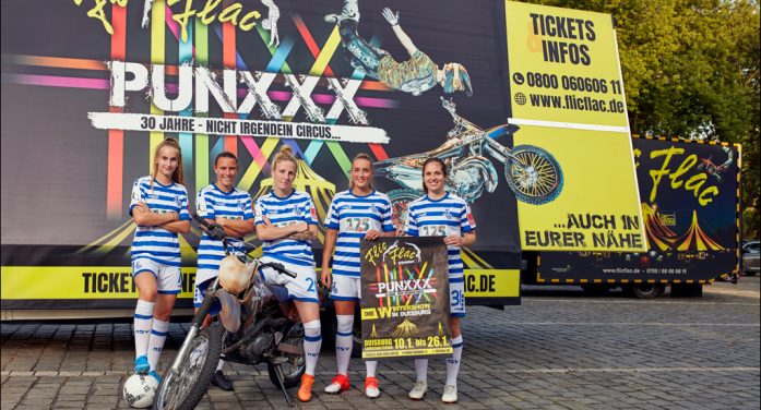 Flic Flac unterstützt den Frauenfußball des MSV Duisburg Flic Flac unterstützt den Frauenfußball des MSV Duisburg