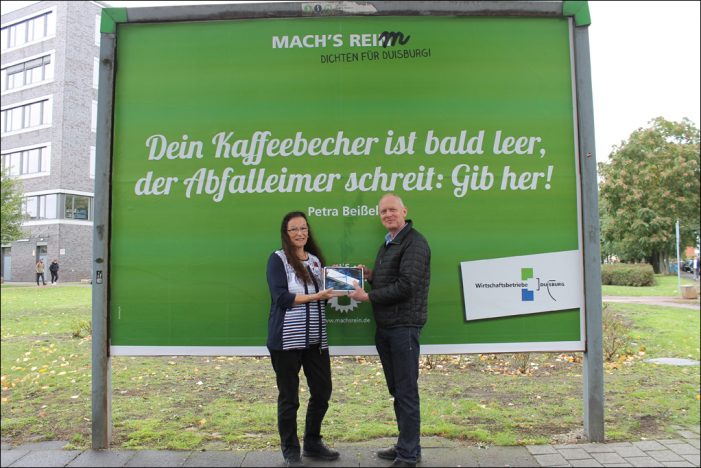 Dichten für Duisburg: Sauberkeitskampagne findet den passenden Reim Dichten für Duisburg: Sauberkeitskampagne findet den passenden Reim