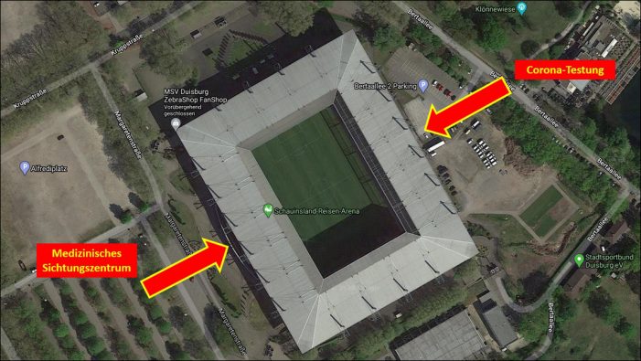 Coronavirus: Stadt Duisburg richtet ein zentrales Sichtungs- und Probezentrum an der MSV-Arena ein Coronavirus: Stadt Duisburg richtet ein zentrales Sichtungs- und Probezentrum an der MSV-Arena ein