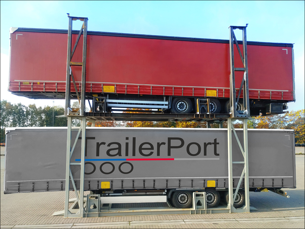 Variante 1 möglicher Stapelung durch Stack-X. Foto: TrailerPort.