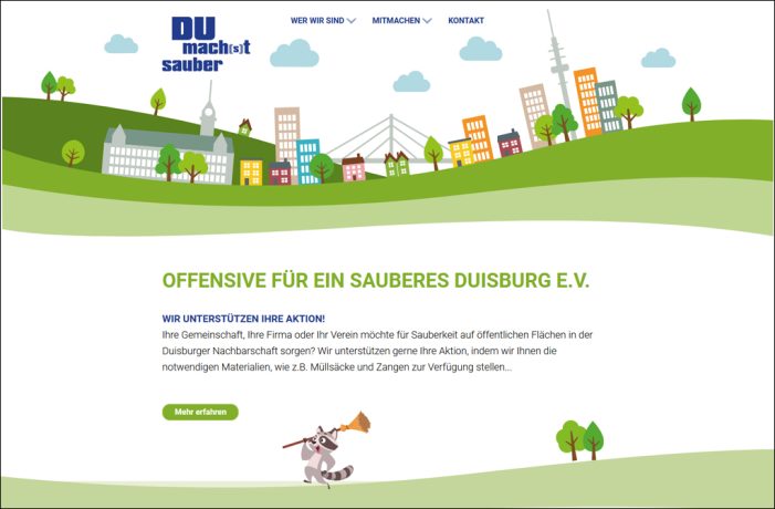 Neue Website für Offensive für ein Sauberes Duisburg e. V.