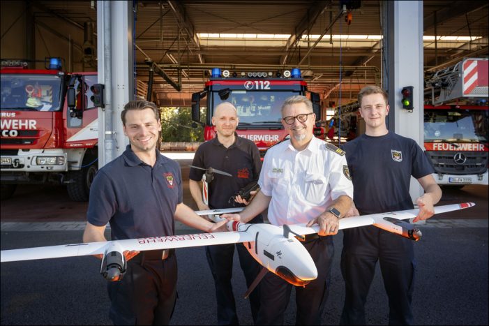 Drohne der Feuerwehr Duisburg absolvierte Übungsflug