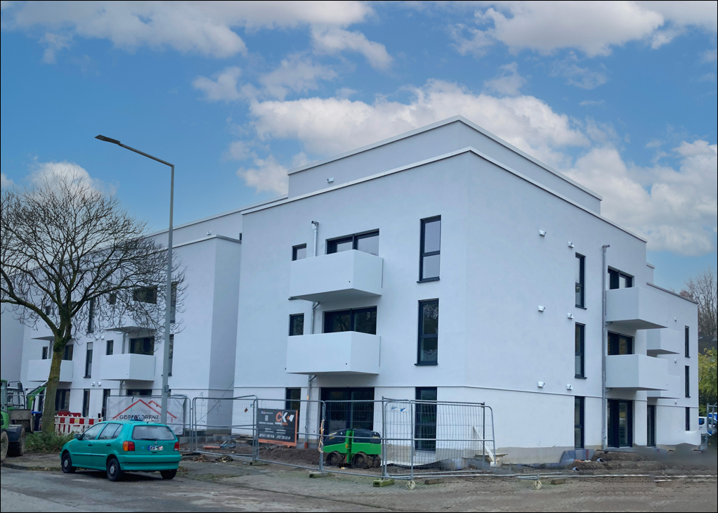Neubau an der Bronkhorststraße in Meiderich. Foto: Gebag.